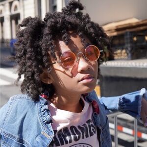 Kids Pink Round Sunglasses